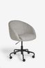 Chunky Weave Dove Grey Otis Black Base Office Chair
