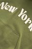 Khaki Green New York Graphic Hoodie (3-16yrs)