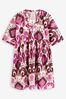 Stella embroidered Forest Red Rose Print Kaftan