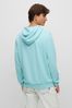 BOSS Turquoise Blue Patch Logo French Terry Overhead Hoodie
