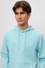 BOSS Turquoise Blue Patch Logo French Terry Overhead Hoodie