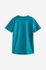Teal Blue Embossed Infill Minecraft Gaming License T-Shirt (4-16yrs)