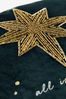 Navy Blue Embellished Christmas Star Cushion