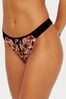 Ann Summers Black Wildflower Embroidered Brazilian Knickers