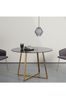 MADE.COM Brass & Smoked Glass Haku 4 Seater Round Dining Table