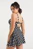 Simply Be Spot Black Magisculpt Underwired Twist Front Swimdress