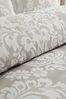 Catherine Lansfield Natural Classic Damask Duvet Cover and Pillowcase Set