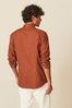 Rust Brown Slim Fit Long Sleeve Oxford Shirt