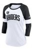 Nike White Fanatics Womens Las Vegas Raiders Nike Slub 3Q Raglan T-Shirt