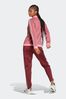 adidas Dark Pink Essentials 3 Stripe Tracksuit