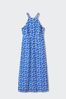 Mango Blue Printed Halter Gown