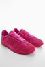 Mango Pink Monocoloured Leather Sneakers