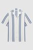 Reiss White/Air Force Blue Castle Ribbed Striped Cuban Collar Shirt