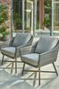 Kettler Grey Lamode Garden Lounge Armchair Pair with Cushions