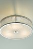 Dar Lighting Chrome Aramis 3 Light Glass Flush Ceiling Light