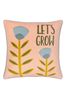 Furn Pink Let's Grow Piped Velvet Cushion
