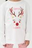 Society 8 White Reindeer Girls Matching Family Christmas Pyjama Set