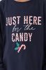 Society 8 Navy & Red 'Just Here for the Candy' Boys Matching Family Christmas Pyjama Set