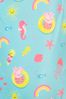 Character Blue Peppa Pig Girls Printed Frill Swimsuit