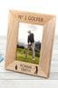 Personalised Top Golfer Engraved Oak Picture Frame by Treat Republic