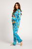Chelsea Peers Blue Tropical Bird Maternity Button Up Long Pyjama Set