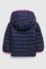 Gap Navy Blue & Pink Water Resistant Recycled Lightweight Puffer Jacket