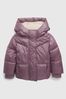 Gap Purple Water Resistant Sherpa Lined Recycled Puffer Under Jacket