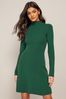Friends Like These Green Long Sleeve Fit and Flare Dress