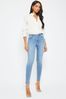 Lipsy Light Wash Mid Rise Skinny Kate Horse Jeans