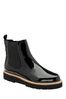 Ravel Black Patent Flat Pull-On Ankle Boots