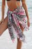 Lipsy Black Leopard Printed Midi Sarong Beach Cover Up