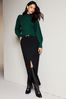 Lipsy Green Roll Neck Cable Knit Jumper
