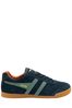 Gola Navy Blue/ Sage Green/ Orange Harrier Suede Lace-Up Trainers