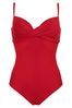Pour Moi Red Lightly Padded Underwired Twist Front Control Swimsuit