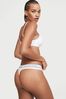 Victoria's Secret Ivory White Thong Logo Thong Knickers