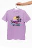 Lipsy Surf Purple Sunset Beach Miami Logo Women's Surf Style T-Shirt
