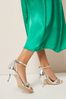 Friends Like These Silver Regular Fit Low Cross Over Strap edition Sandal Heels