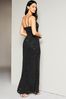 Lipsy Black Cami Cowlneck Hotfix Maxi Dress