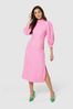Closet Pink Midi Puff Sleeve Dress