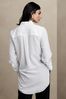 Banana Republic White Alchemy Silk Tuxedo Longline Tunic Shirt
