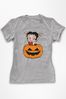 All + Every Grey Marl Betty Boop Halloween Pumpkin Women's T-Shirt