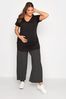 Yours Curve Black Maternity Geometric Floral Wide Leg Trousers