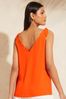 Love & Roses Orange V Neck Scallop Detail Tie Shoulder Vest