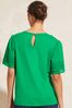 Love & Roses Green Broderie Trim Tiered Sleeve T-Shirt