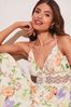 Lipsy White Floral Print Crochet Trim Maxi Cami adidas Dress