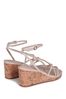 Linzi Nude Aminah Strappy Wedge Sandal With Wrap Around Ankle Strap