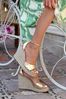 Linzi Gold Gracio Rope Platform Espadrille Wedge With Wrap Around Ankle Strap