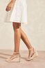 Love & Roses Nude Espadrille Cut Out Closed Toe Wedges
