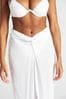 South Beach White Crinkle Beach Skirt