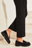Lipsy Black Wide FIt Flat Patent Chunky Slip On Loafer
